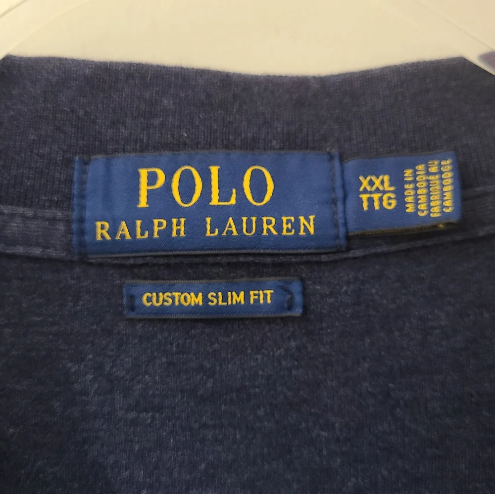 POLO RALPH LAUREN Polo Shirt Pima Cotton Custom-Fit French Navy XXL